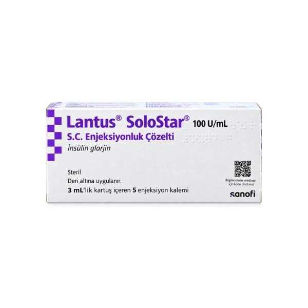 Lantus SoloStar Insulin Glargine 100 Units/ml Injection 5 x 3 ml Pens In Pakistan thumbnail 2