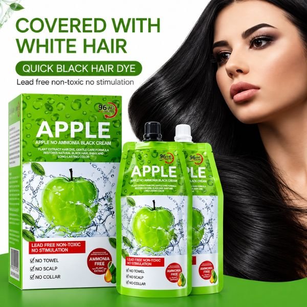 Apple Hair Color Ammonia Free Natural Black 1000ml In Pakistan thumbnail 2