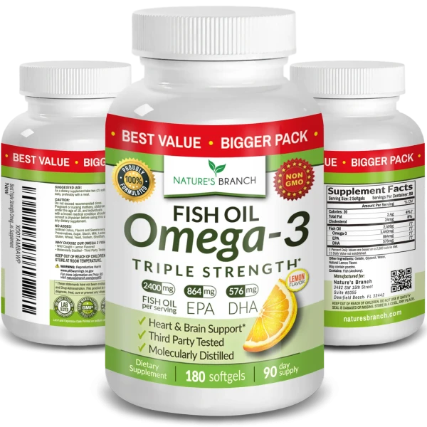 Nature s Branch Triple Strength Omega 3 Fish Oil 2400mg 180 Softgels Price in Pakistan