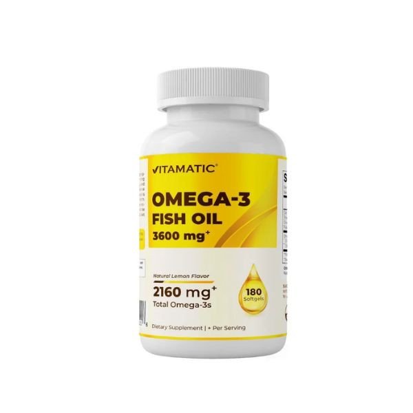 Vitamatic Omega-3 Fish Oil Natural Lemon 180 Softgels in Pakistan
